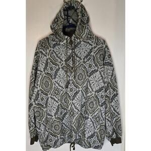 Vintage Express French Country 1/4 Zip Pullover Hoodie Sweater Size Large Green